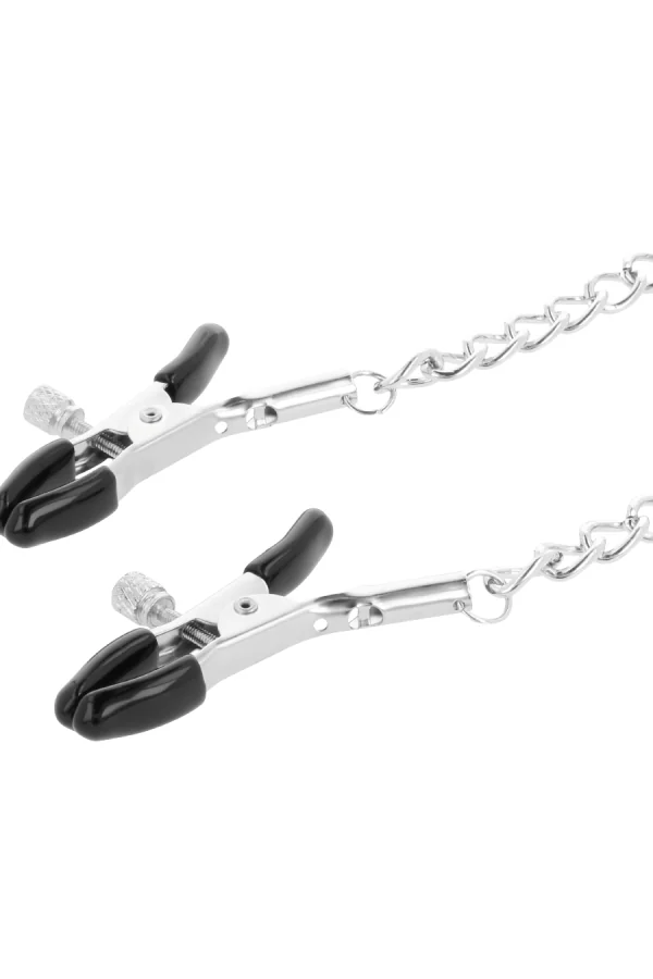 Halsband mit Nipple Clamps Schwarz von Darkness Bondage kaufen - Fesselliebe