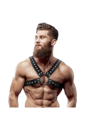 Brustharness aus Ökoleder mit Nieten für Herren von Fetish Submissive Attitude kaufen | Fesselliebe