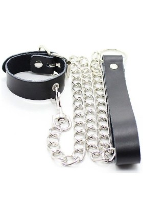 Penis-Halskette und Lederarmband mit Metallkette von Ohmama Fetish kaufen | Fesselliebe