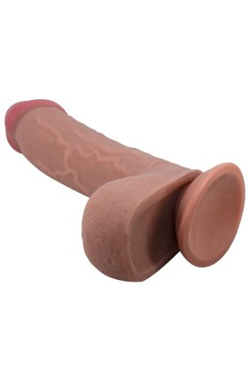 Realistischer Dildo der Sliding Skin-Serie mit Sliding Skin-Saugnapf Braun 23,4 cm von Pretty Love High Grade kaufen | Fesselliebe