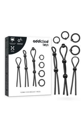 Flexibles Silikon-Cockring-Set 7-Teilig von Addicted Toys kaufen | Fesselliebe
