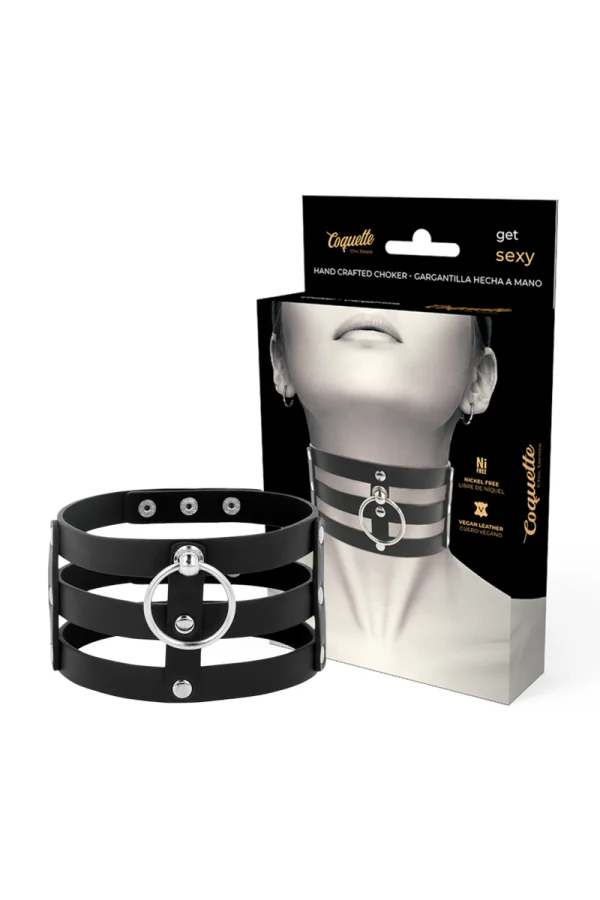 Handgefertigtes Halsband Vegan Kunstleder - Fetish von Coquette Accessories kaufen - Fesselliebe