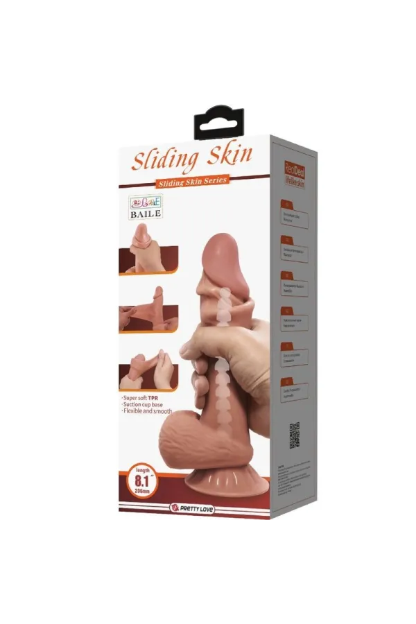 PRETTY LOVE - SLIDING SKIN SERIES REALISTISCHER DILDO MIT SCHIEBENDEM BRAUNEN HAUTSAUGNAPF 19,4 CM kaufen - Fesselliebe