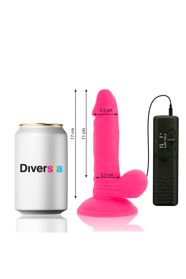 Flexibler Vibrierender Dildo Rosa 17 cm -O- 3.3 cm von Diversia kaufen | Fesselliebe