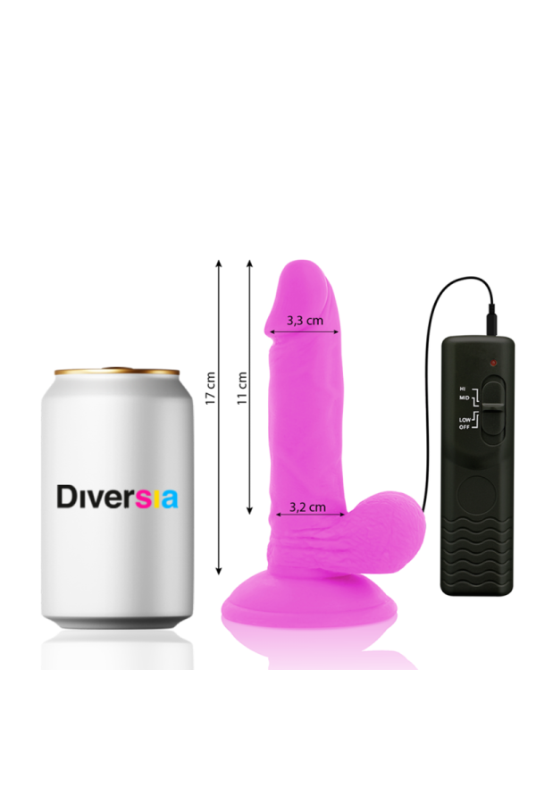 Flexibler Vibrierender Dildo Lila 17 cm -O- 3.3 cm von Diversia kaufen | Fesselliebe
