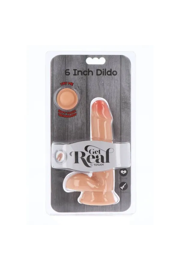 Dual Density Dildo 17 cm mit Hoden hautfarben von Get Real kaufen - Fesselliebe