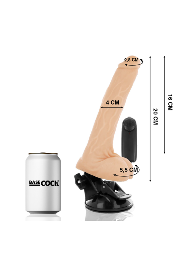 Realistischer Vibrator mit Fernbedienung mit Hoden 20 cm -O- 4 cm von Basecock kaufen | Fesselliebe