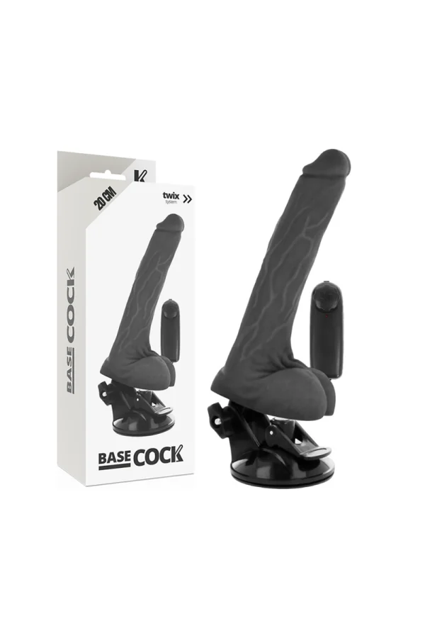 Realistischer Vibrator Fernsteuerbar Schwarz 20cm von Basecock kaufen - Fesselliebe