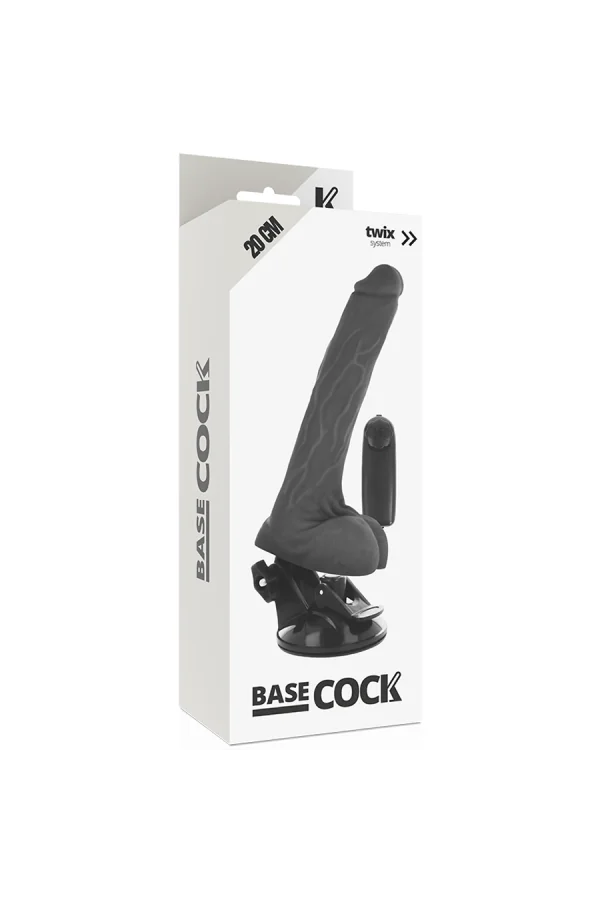 Realistischer Vibrator Fernsteuerbar Schwarz 20cm von Basecock kaufen - Fesselliebe