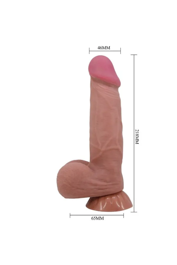 PRETTY LOVE - SLIDING SKIN SERIES REALISTISCHER DILDO MIT GLEITENDEM BRAUNEN HAUT-SAUGNAP 21,8 CM kaufen - Fesselliebe