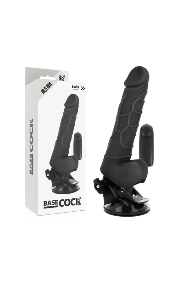 Realistischer Vibrator Fernsteuerbar Schwarz 18.5cm von Basecock kaufen - Fesselliebe