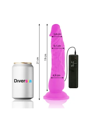 Flexibler Vibrierender Dildo Lila 21 cm -O- 4.9 cm von Diversia