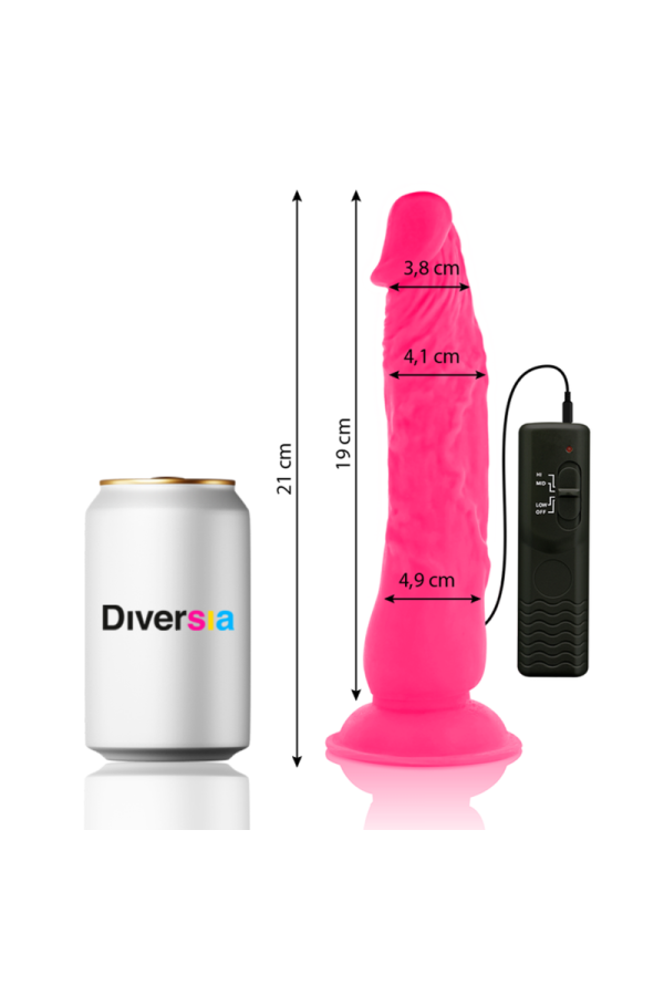 Flexibler Vibrierender Dildo Rosa 21 cm -O- 4.9 cm von Diversia kaufen | Fesselliebe