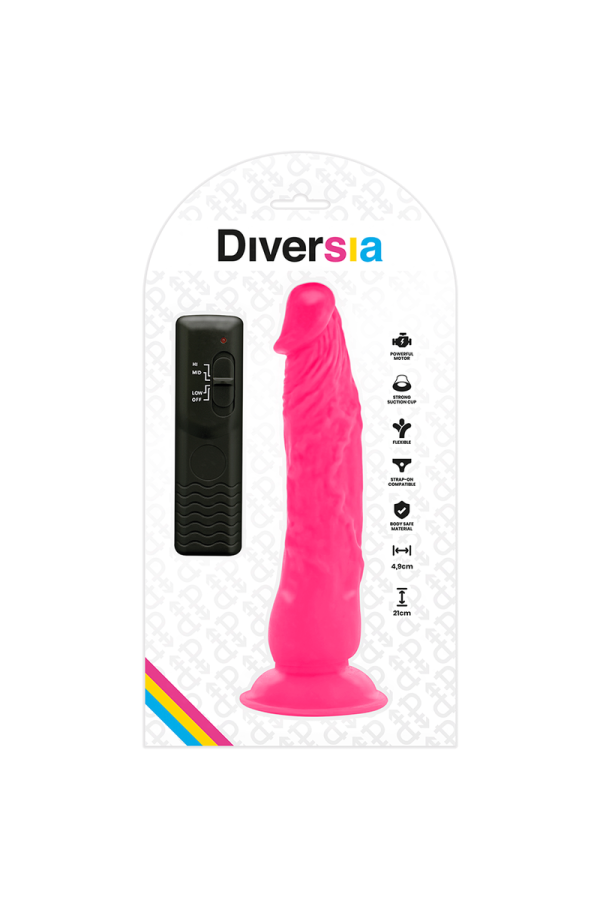 Flexibler Vibrierender Dildo Rosa 21 cm -O- 4.9 cm von Diversia kaufen | Fesselliebe