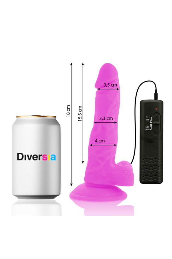 Flexibler Vibrierender Dildo Lila 18 cm -O- 4 cm von Diversia kaufen | Fesselliebe