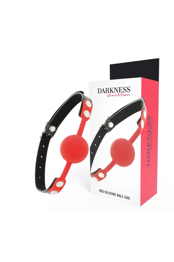 Ball Mundknebel Silikon Rot von Darkness Bondage kaufen - Fesselliebe