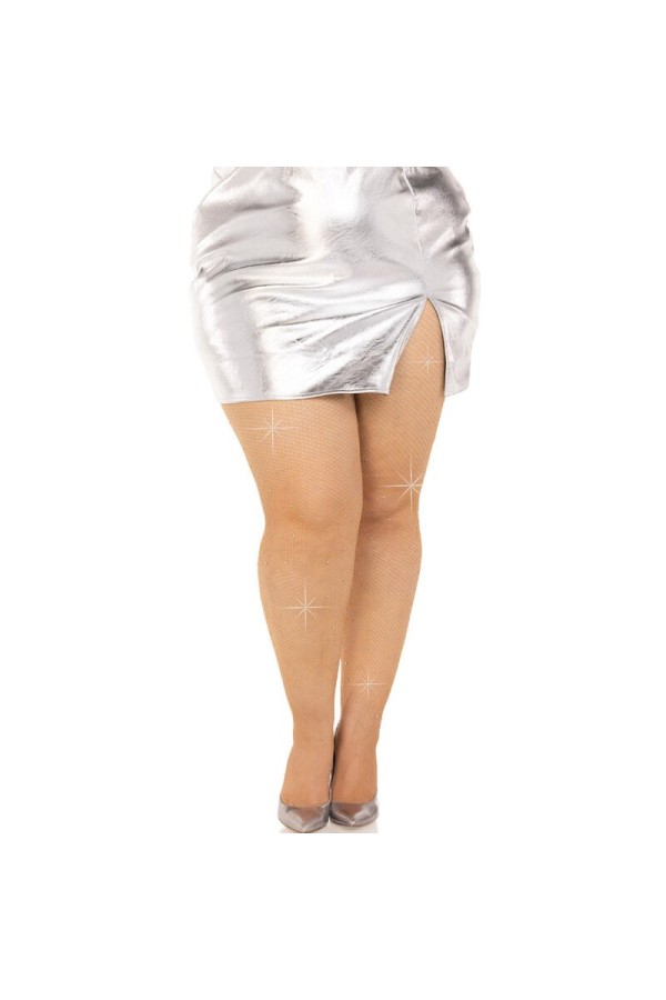 Netzstrümpfe mit Kristallmuster, Karamell, Übergrösse von Leg Avenue Hosiery kaufen | Fesselliebe