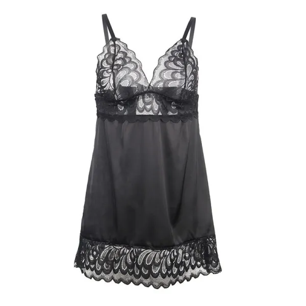 Babydoll mit Blumenprint auf der Brust Schwarz S/M von Subblime Babydolls & Peignoirs kaufen | Fesselliebe