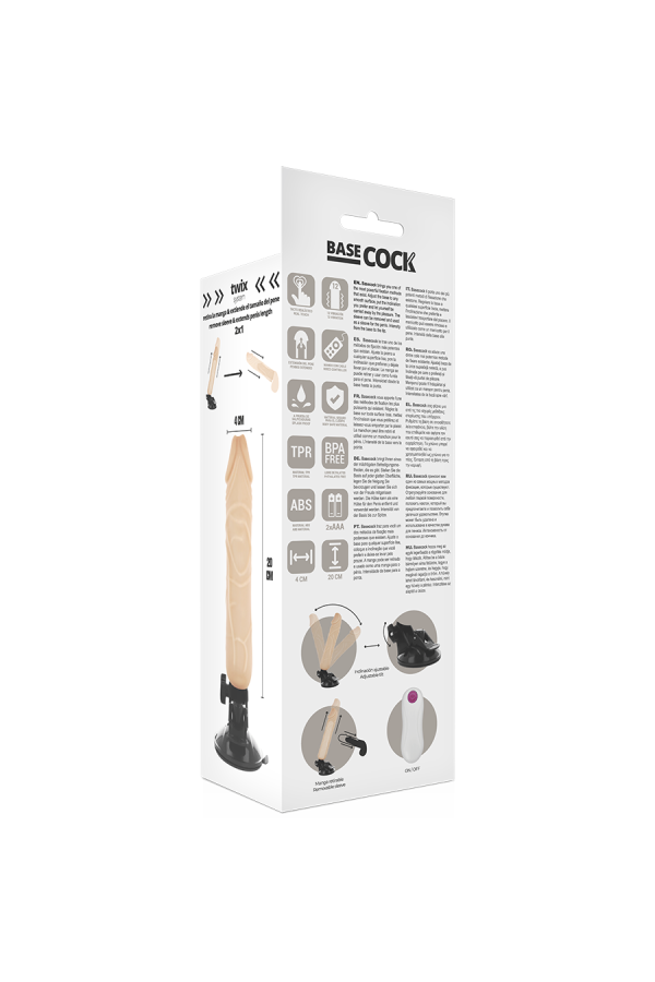 Realistischer Natürlicher mit Fernbedienungsvibrator 20 cm -O- 4 cm von Basecock kaufen | Fesselliebe