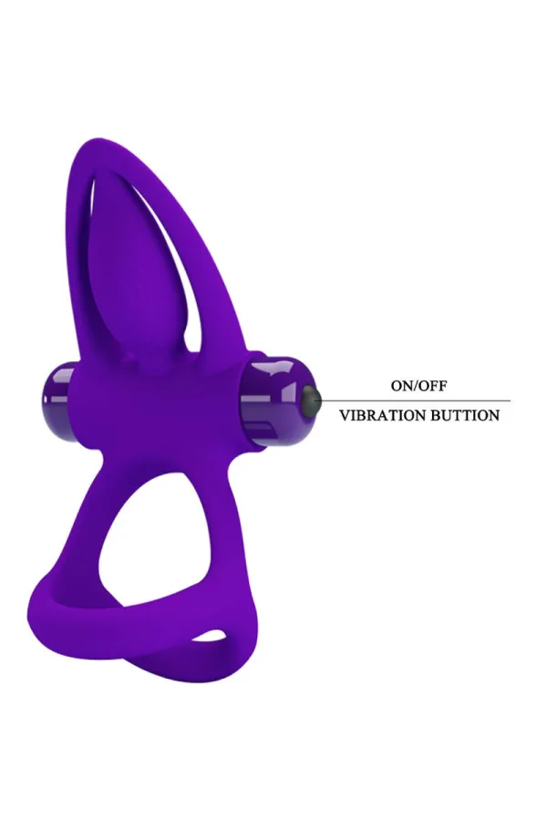 Vibratorring 10 Vibrationen Lila Silikon von Pretty Love Male