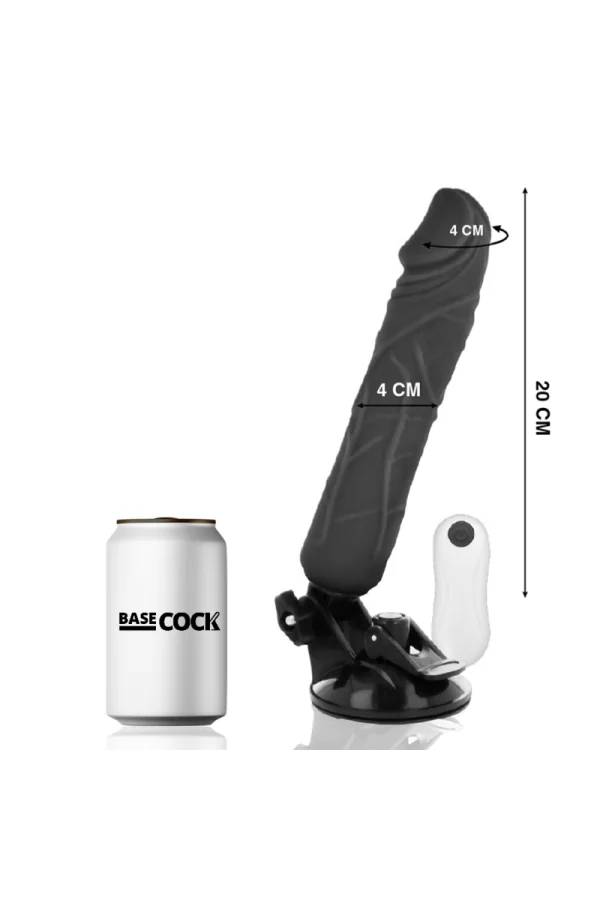 Realistischer Vibrator und Penishülle 2in1 Fernsteuerbar Schwarz 20 Cm von Basecock kaufen - Fesselliebe