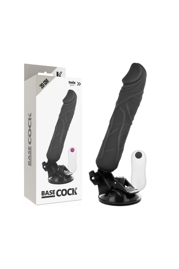 Realistischer Vibrator und Penishülle 2in1 Fernsteuerbar Schwarz 20 Cm von Basecock kaufen - Fesselliebe