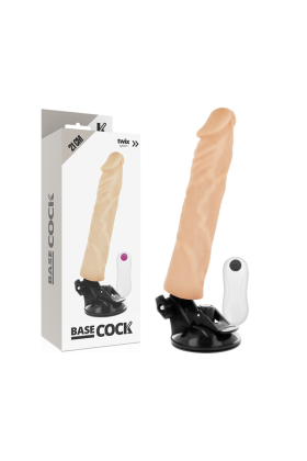 Realistischer Vibrator mit Fernbedienung Naturweiss 21 cm -O- 4 cm von Basecock kaufen | Fesselliebe