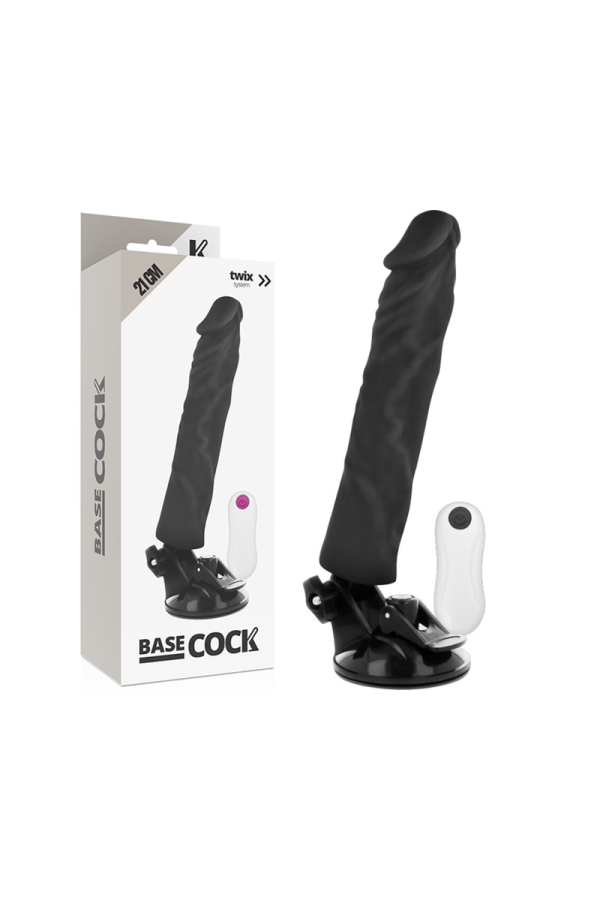 Realistischer Vibrator mit Fernbedienung Schwarz 21 cm -O- 4 cm von Basecock kaufen | Fesselliebe