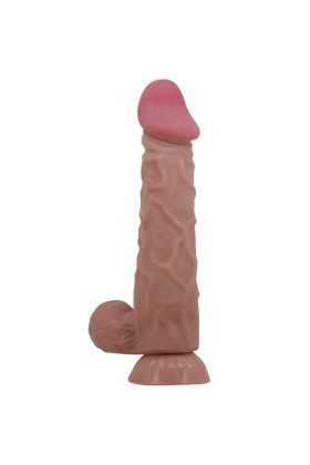 Realistischer Dildo der Sliding Skin-Serie mit Sliding Skin-Saugnapf Braun 24 cm von Pretty Love High Grade kaufen | Fesselliebe
