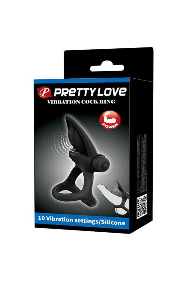 Vibrationsring 10 Vibrationen Schwarzes Silikon von Pretty Love Male kaufen - Fesselliebe