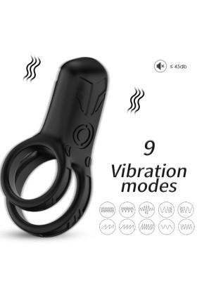 Doppelringvibrator Schwarz von Armony For Him kaufen | Fesselliebe
