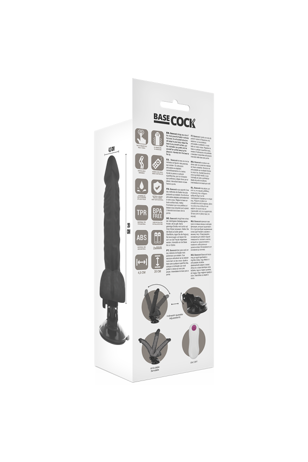 biegsamer Vibrator mit Fernbedienung Schwarz 20 cm -O- 4.5 cm von Basecock kaufen | Fesselliebe