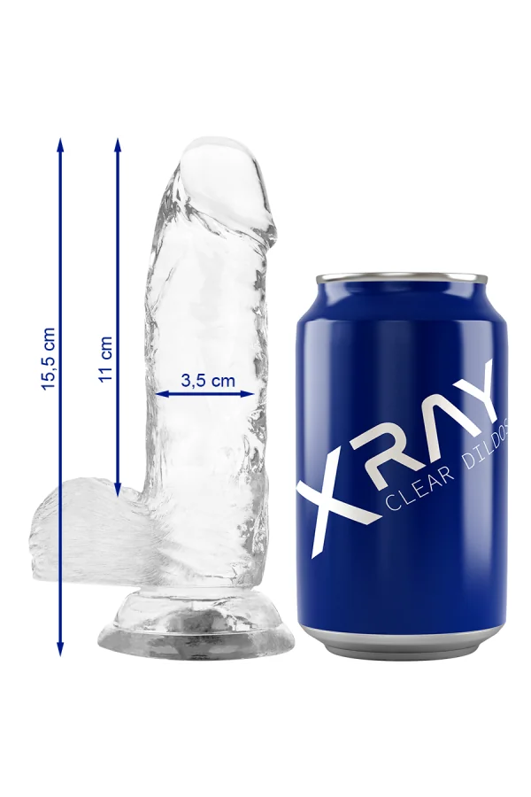 Transparenter Dildo mit Hoden 15.5cm X 3.5cm von X Ray kaufen - Fesselliebe