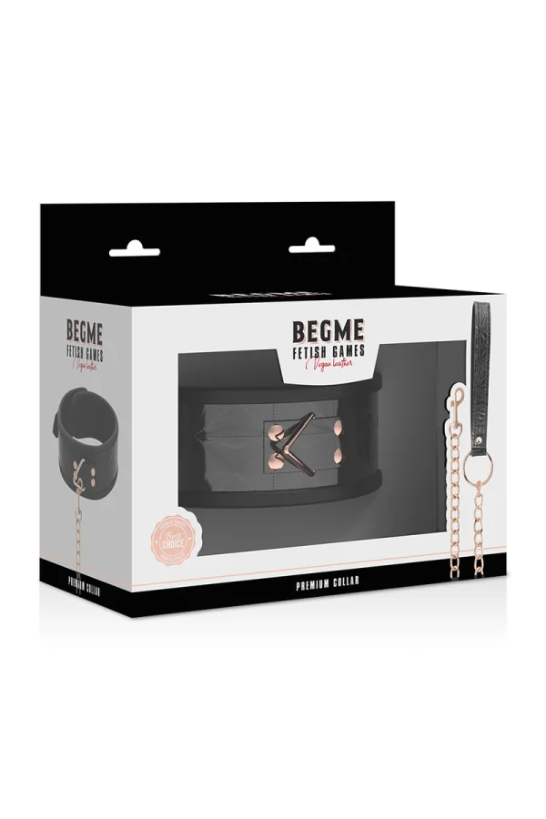 Begme Schwarz Edition Premium Veganes Kunstlederhalsband von Begme Black Edition kaufen - Fesselliebe