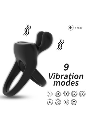 Ringvibrator Kaninchen Schwarz von Armony For Him kaufen | Fesselliebe