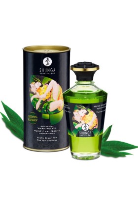 Bio-Grüner Tee-Wärmeeffekt-Massageöl 100 ml von Shunga Oils kaufen | Fesselliebe