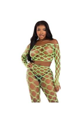 Top & Leggins Hardcore Grün von Leg Avenue Sets kaufen | Fesselliebe