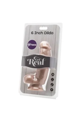 Dildo 12 cm mit Kugeln Vibrator Beige von Get Real