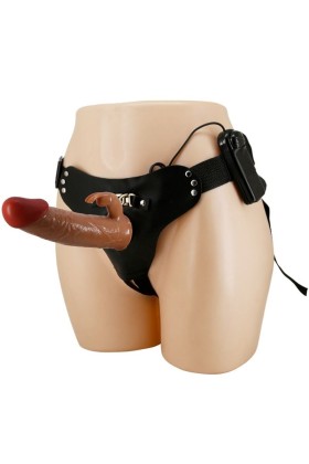 Marion Harness Universal Slip mit Vibrationsdildo 19 cm Braun von Pretty Love kaufen | Fesselliebe