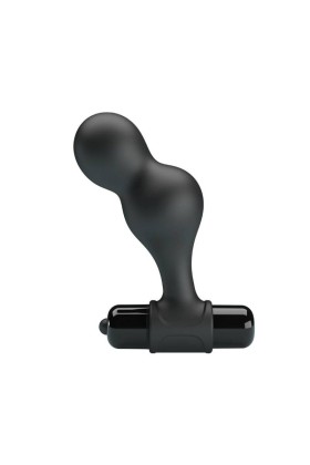 Schwarzer Silikon-Vibrator-Analstecker von Mr Play kaufen | Fesselliebe