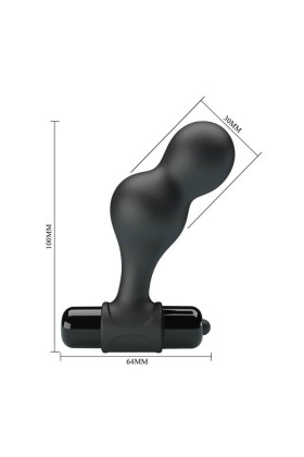 Schwarzer Silikon-Vibrator-Analstecker von Mr Play kaufen | Fesselliebe