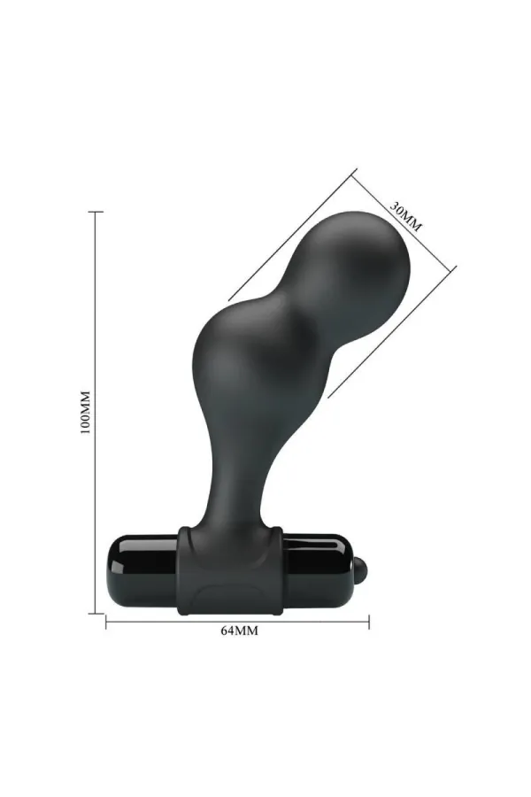 Schwarzer Silikon-Vibrator-Analstecker von Mr Play kaufen - Fesselliebe