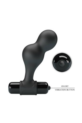 Schwarzer Silikon-Vibrator-Analstecker von Mr Play kaufen | Fesselliebe