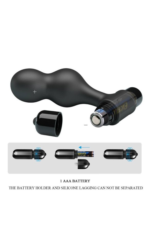 Schwarzer Silikon-Vibrator-Analstecker von Mr Play kaufen | Fesselliebe