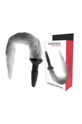 Silikon-Analsplug mit Grauem Schwanz von Darkness Anal kaufen | Fesselliebe