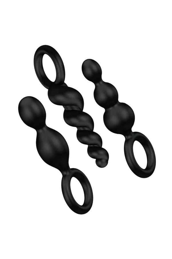 Analplug 3er Set Schwarz von Satisfyer Perlen kaufen - Fesselliebe