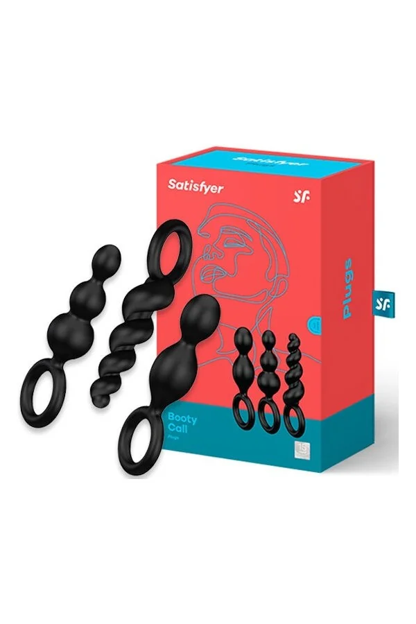 Analplug 3er Set Schwarz von Satisfyer Perlen kaufen - Fesselliebe