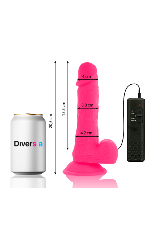 Flexibler Vibrierender Dildo Rosa 20.5 cm -O- 4.2 cm von Diversia kaufen | Fesselliebe