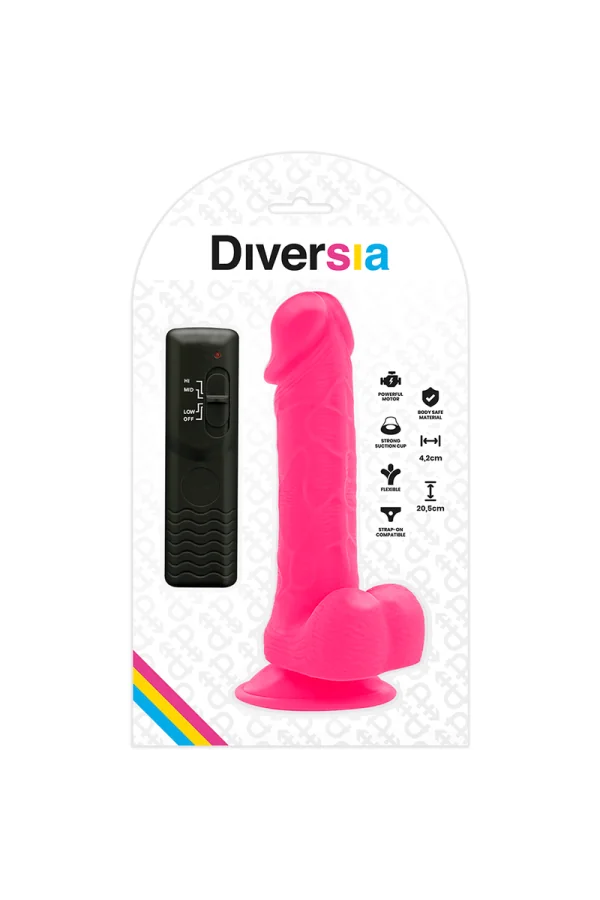 Flexibelr Vibrierender Dildo 20,5 Cm - Rosa von Diversia kaufen - Fesselliebe