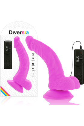 Flexibler Vibrierender Dildo Lila 21.5 cm -O- 4.5 cm von Diversia kaufen | Fesselliebe